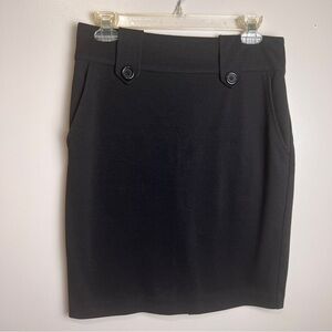 Forever 21 Black Button-Detail w/Pockets Pencil Skirt Size Medium EUC